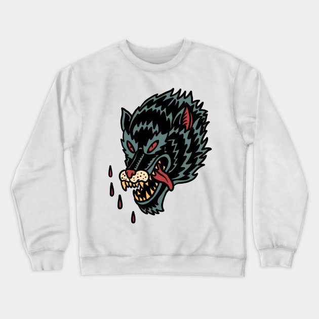 angry wolf Crewneck Sweatshirt by donipacoceng